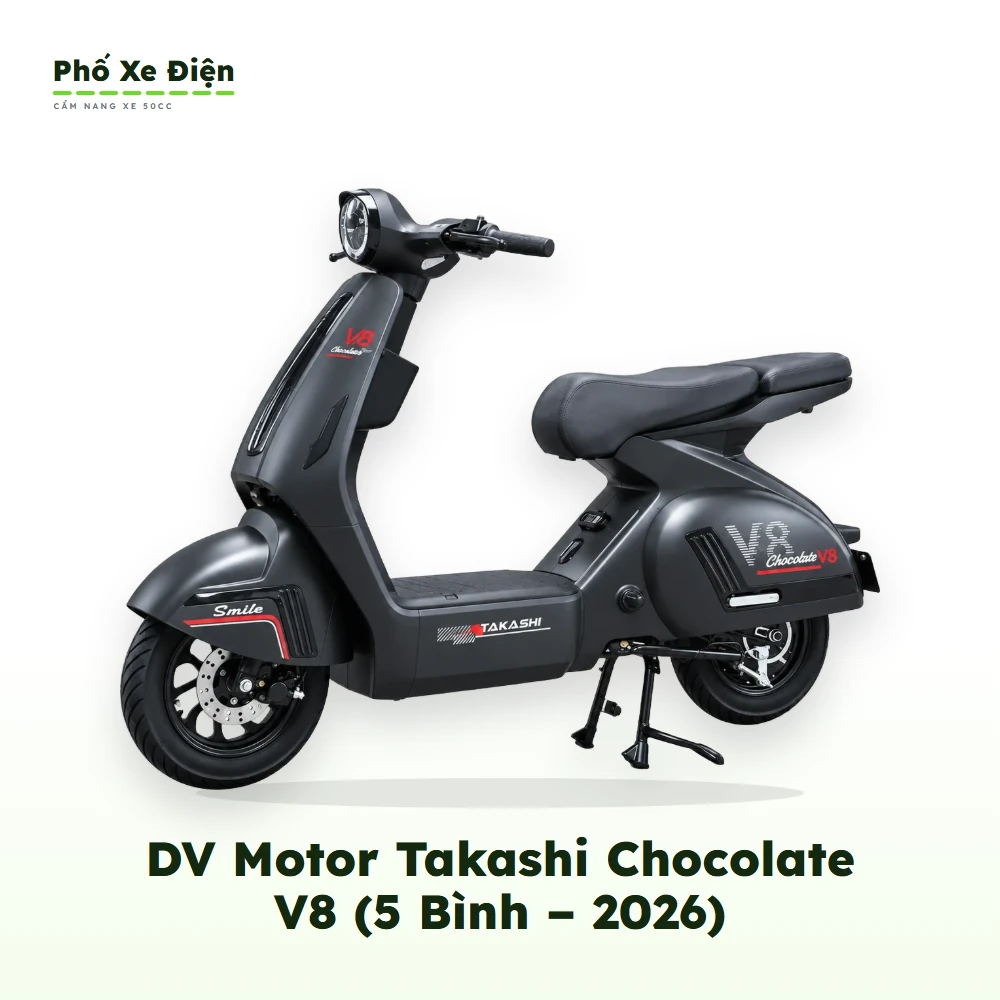 Xe Điện DV Motor Takashi Chocolate V8 (5 Bình – 2026)
