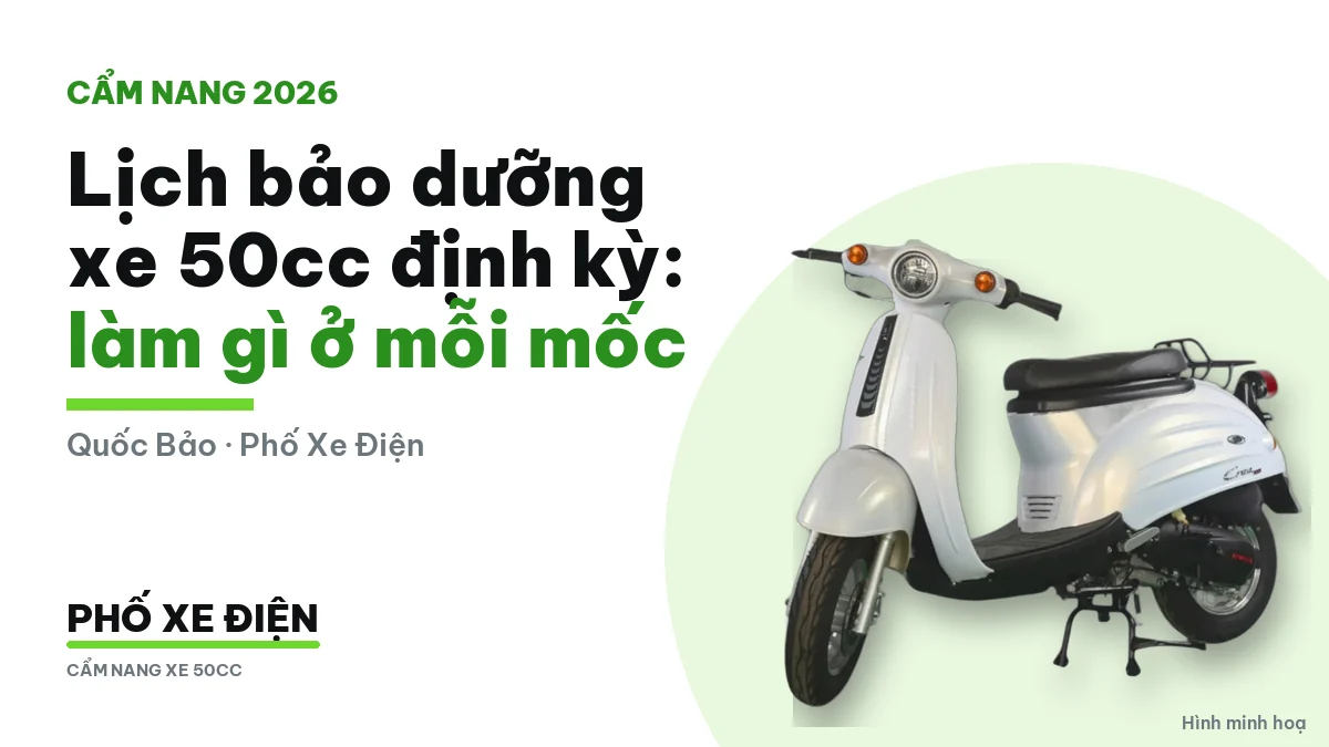 Xe ga 50cc được kiểm tra trong lần bảo dưỡng định kỳ