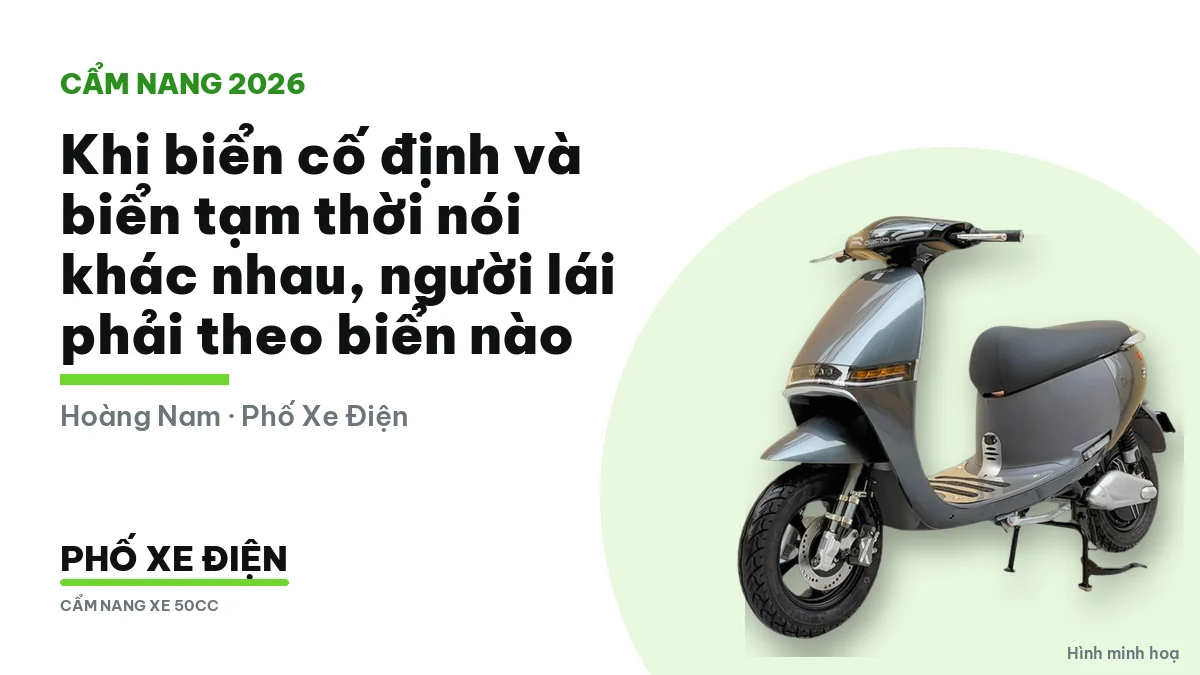Hai biển báo đặt tại cùng một vị trí trên đoạn đường đang sửa
