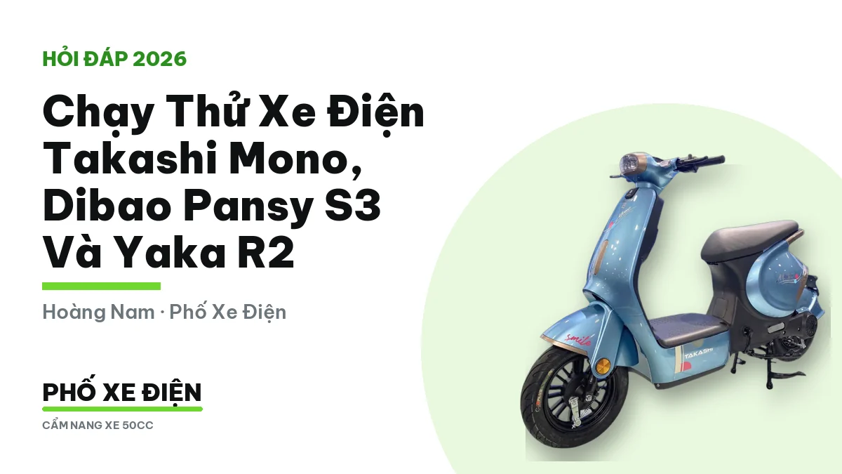 Ba mẫu xe điện Takashi Mono, Dibao Pansy S3 và Yaka R2 đậu cạnh nhau