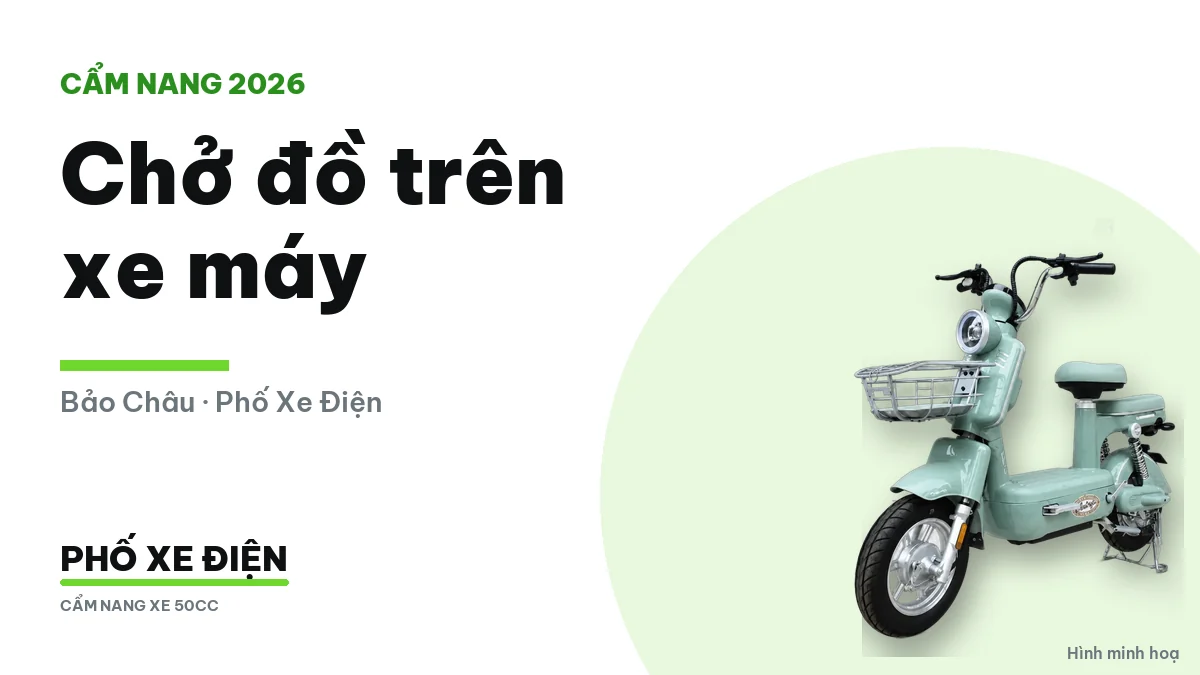 Quy định chở hàng trên xe máy: hàng nhô ra tối đa 0,3 m mỗi bên, 0,5 m phía sau, cao 2 mét