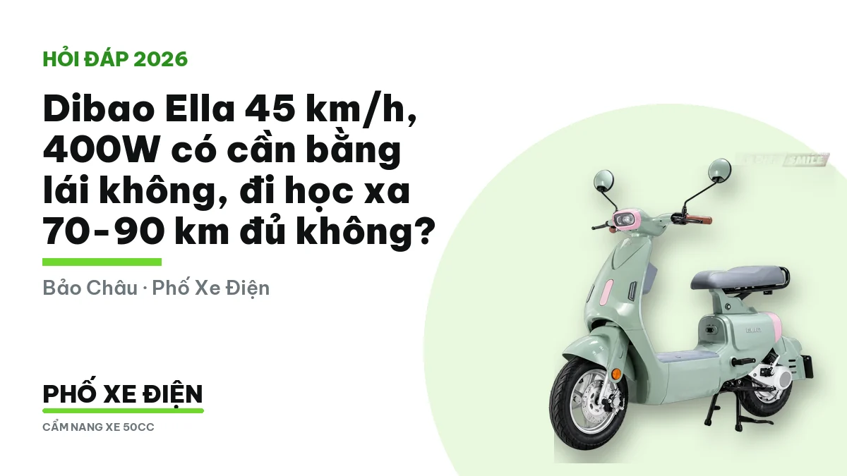 Xe điện Dibao Ella dựng trước cửa hàng buổi sáng