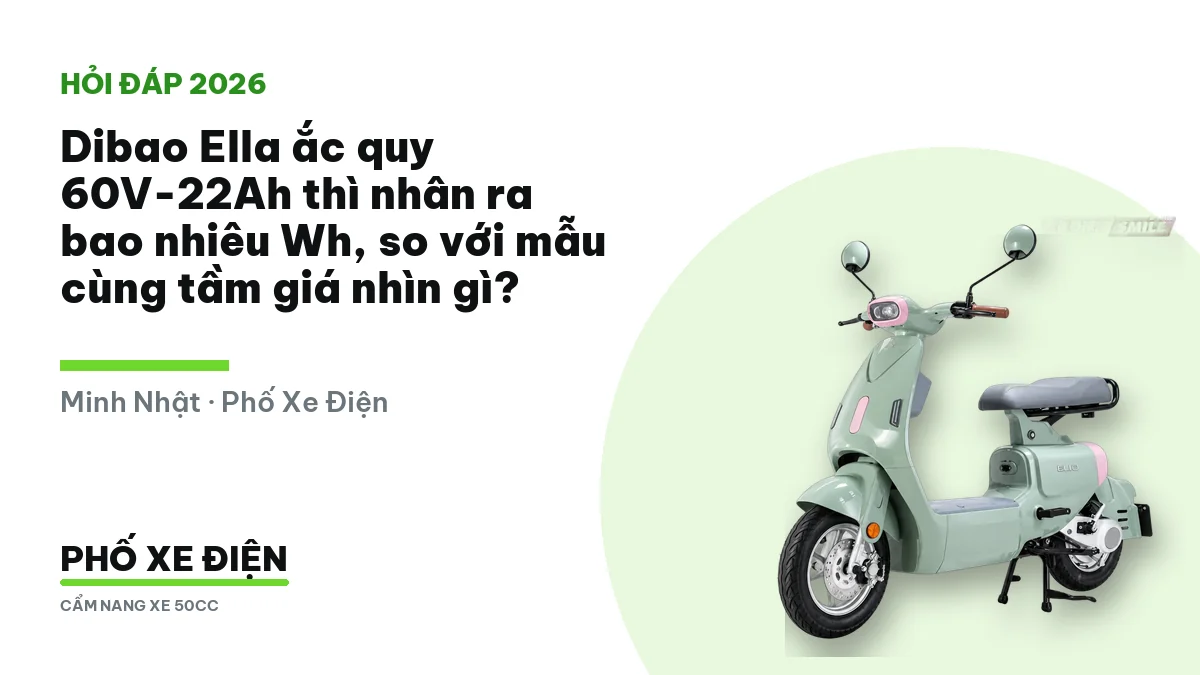 Xe điện Dibao Ella và ắc quy 60V-22Ah