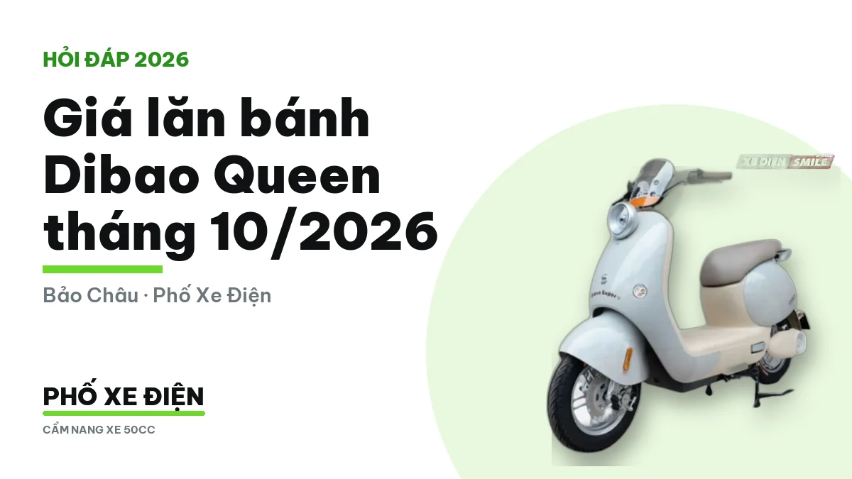 Xe máy điện Dibao Queen dựng trước cửa hàng, biển số phía sau nhìn rõ