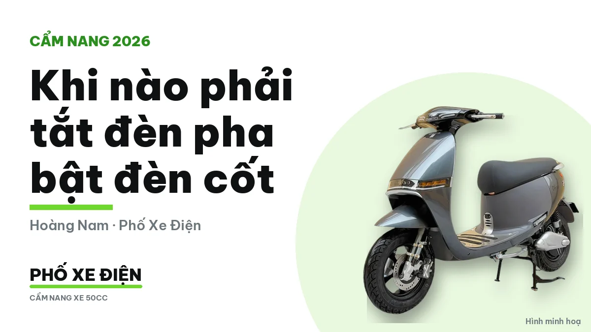 Người lái xe buổi tối hạ đèn chiếu xa xuống đèn chiếu gần khi gặp người đi bộ