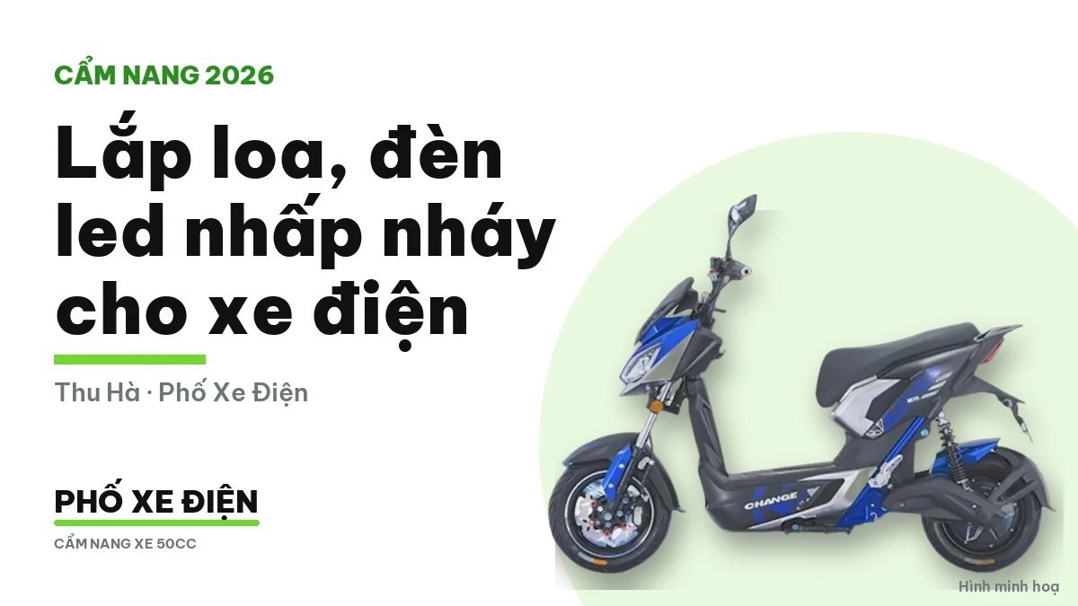 Xe điện gắn thêm loa và đèn led nhấp nháy trên tay lái