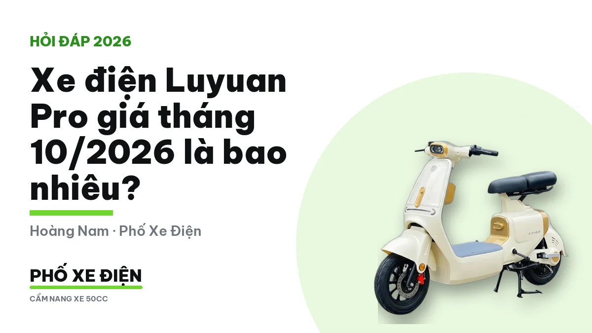 Xe điện Luyuan Pro giá tháng 10/2026 tại cửa hàng