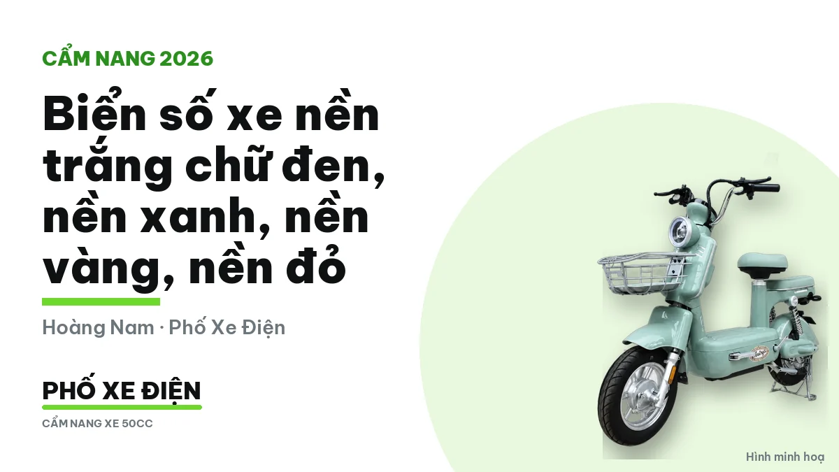 Bốn biển số xe bốn màu xanh đỏ vàng trắng