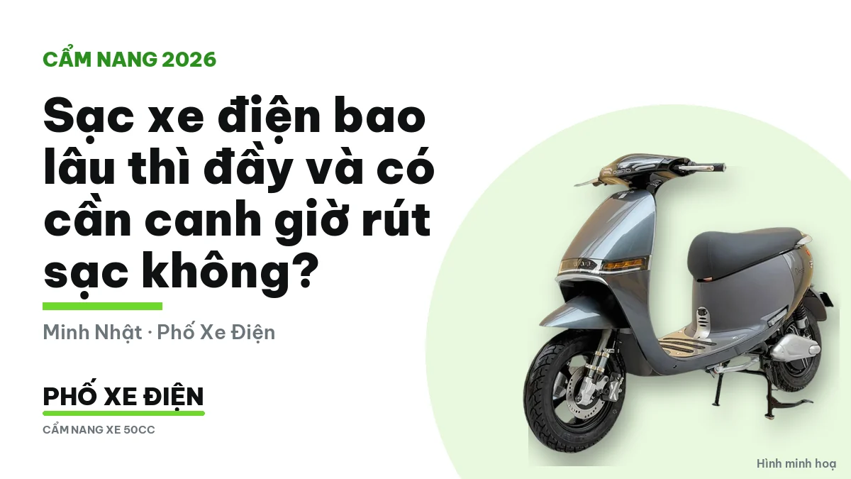 Xe máy điện đang cắm sạc