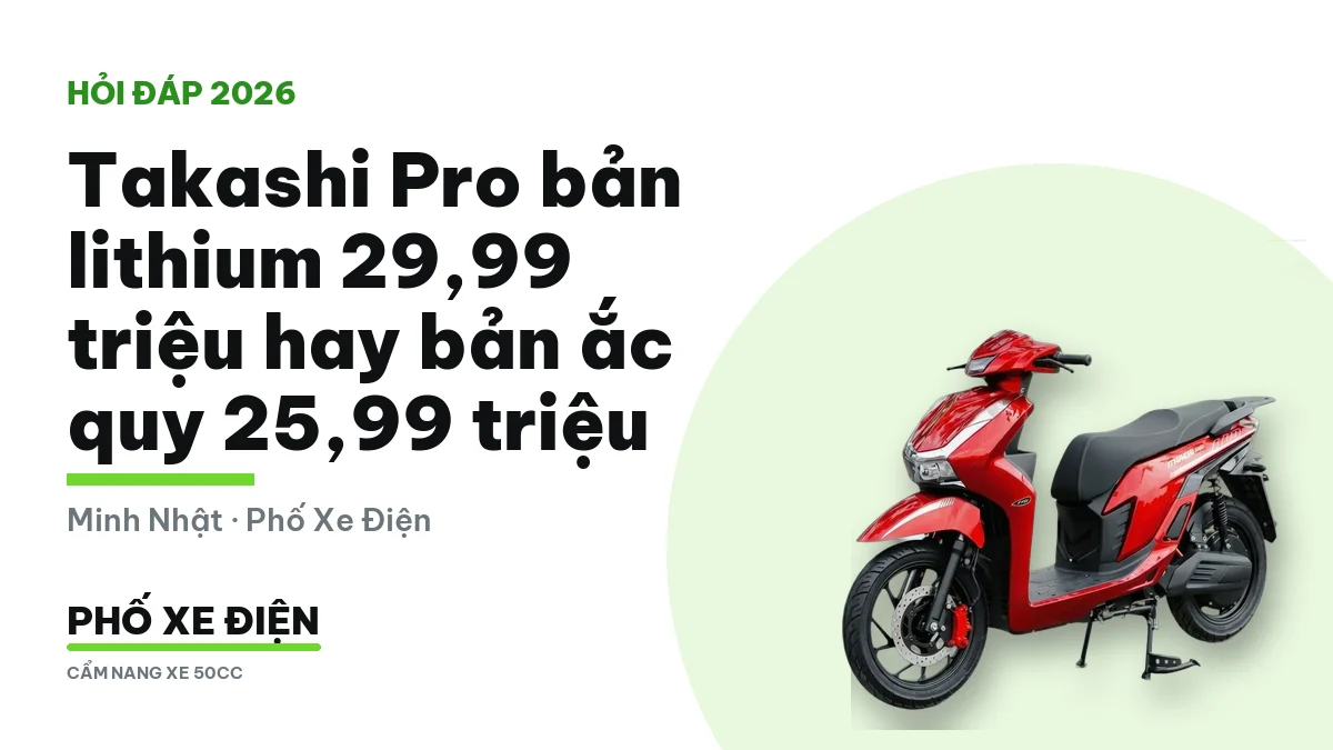 Xe điện Takashi Pro 2026 đỗ trước cửa hàng