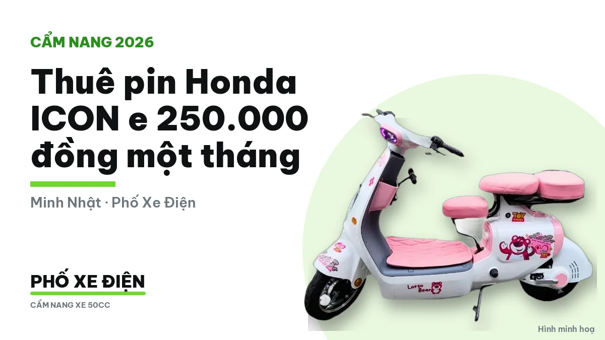 Xe máy điện Honda ICON e thuê pin sạc đầy gần 8 giờ