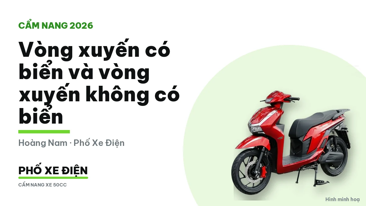 Xe máy đi qua vòng xuyến có biển báo đi theo vòng xuyến