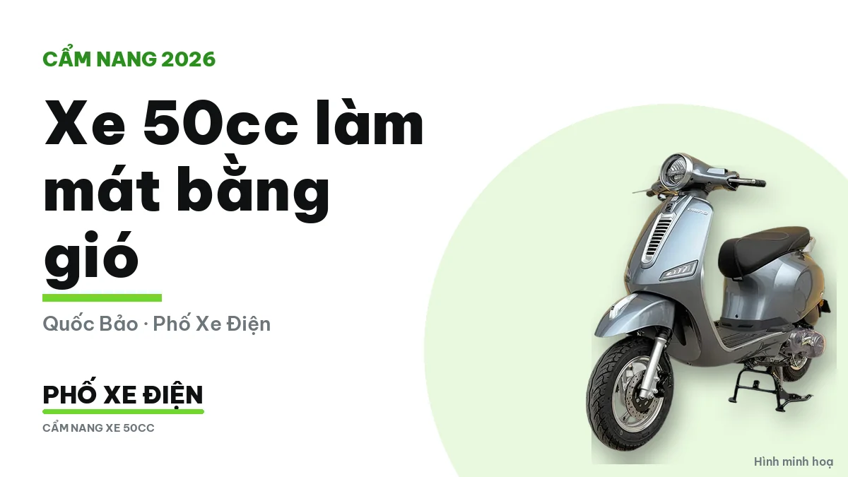 Động cơ xe 50cc làm mát bằng gió với các cánh tản nhiệt