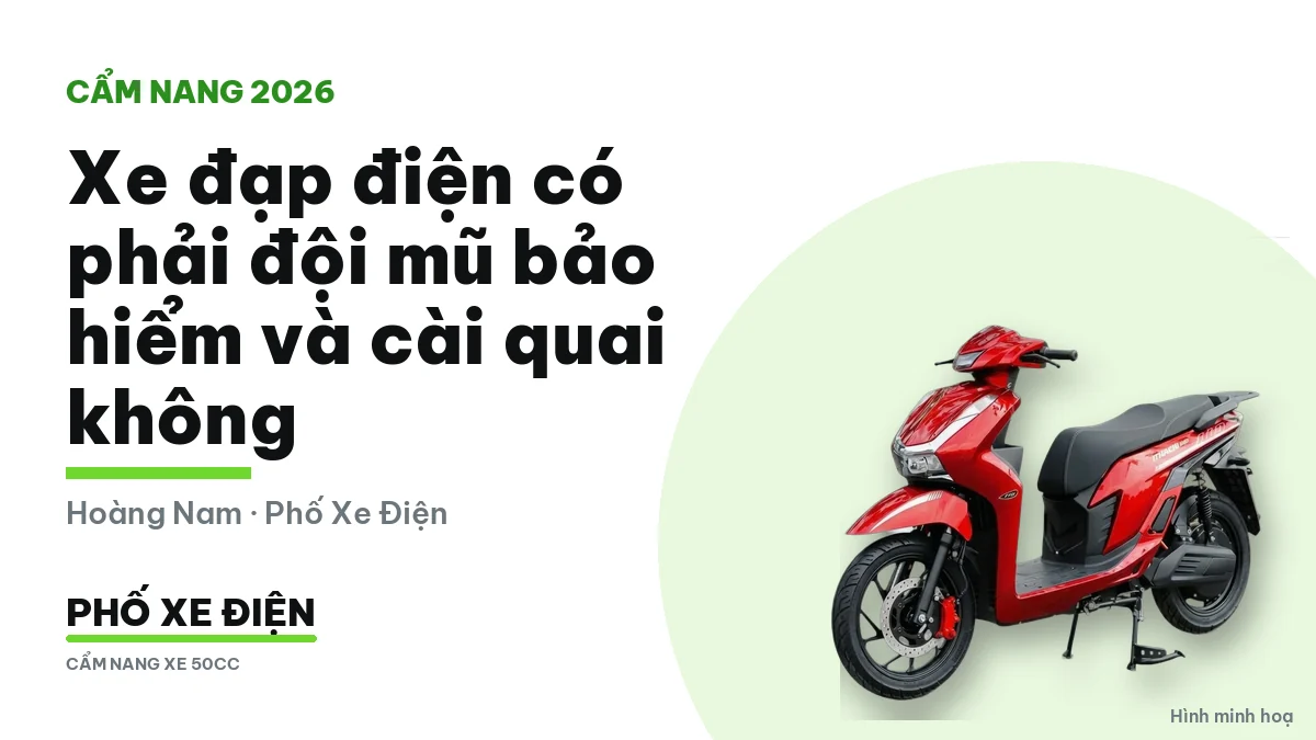 Mũ bảo hiểm trên yên xe đạp điện