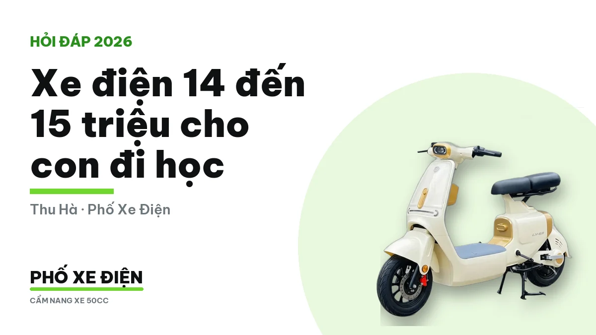 Năm mẫu xe điện 14 đến 15 triệu cho con đi học