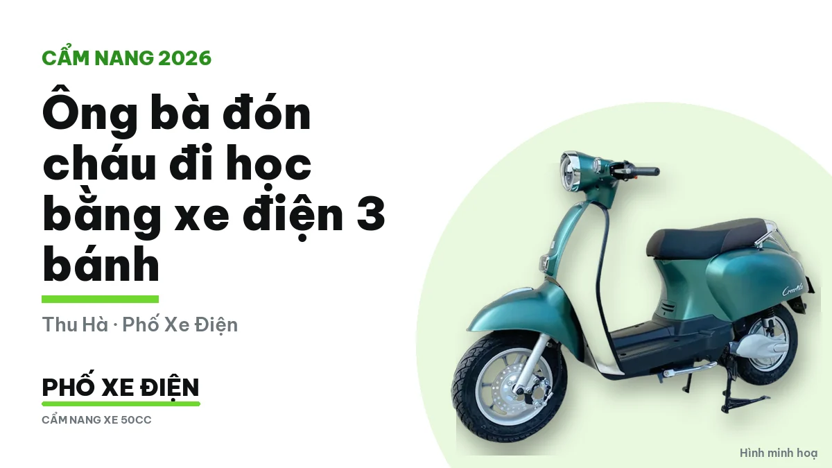 Xe điện 3 bánh đưa đón học sinh
