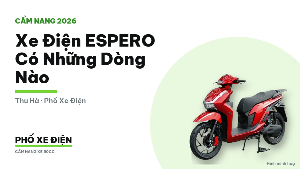 Xe điện ESPERO đậu trước cửa hàng