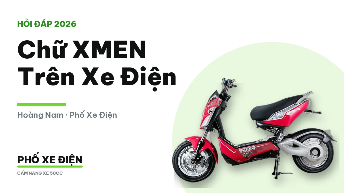 Xe điện mang chữ XMEN đậu trước cửa hàng