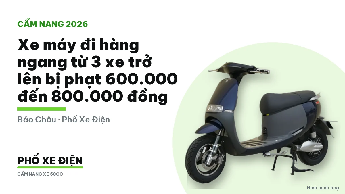 Xe máy đi hàng ngang từ 3 xe trở lên bị phạt bao nhiêu