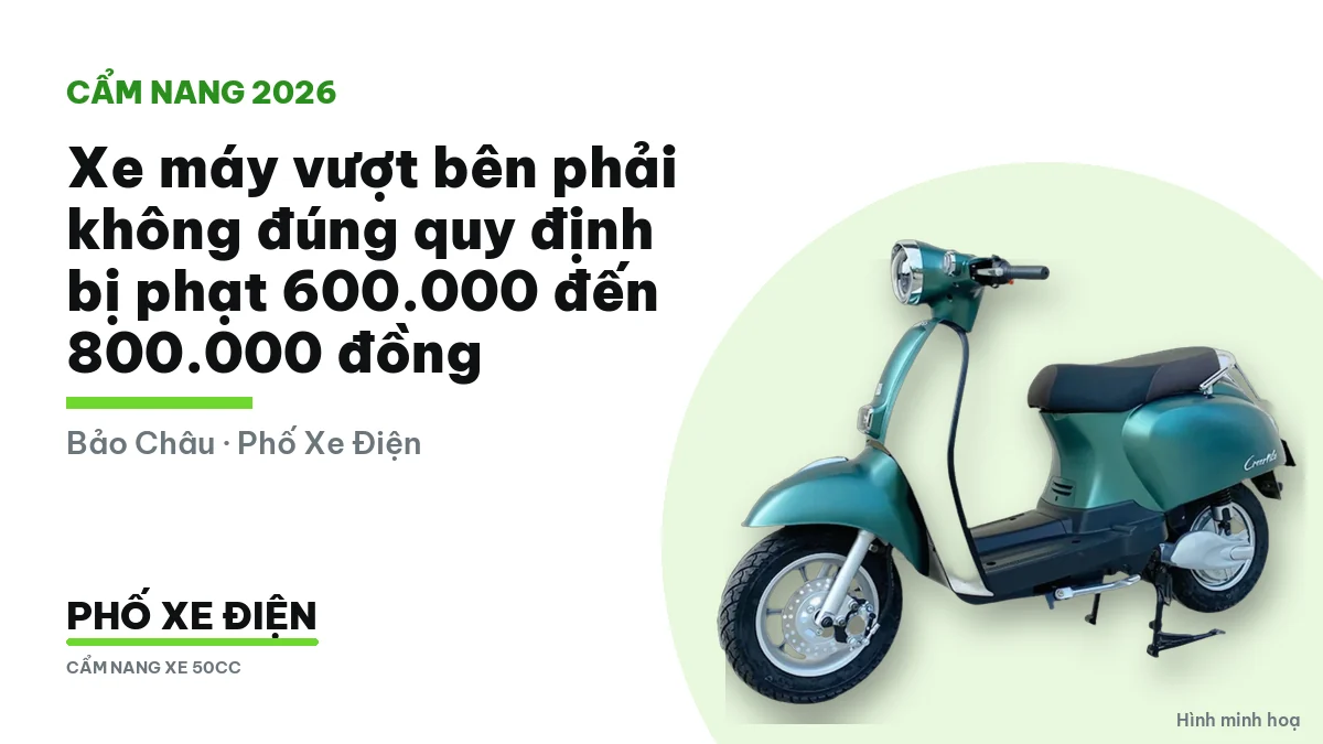 Xe máy vượt bên phải không đúng quy định bị phạt bao nhiêu