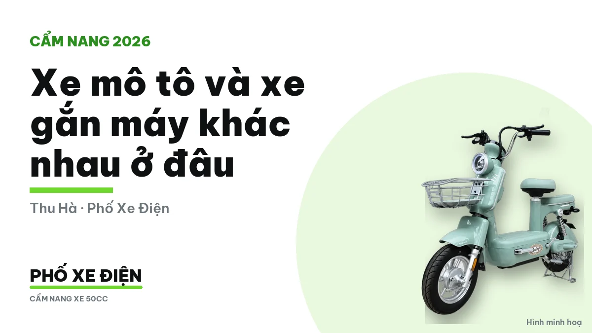Xe mô tô và xe gắn máy dựng cạnh nhau trên đường phố