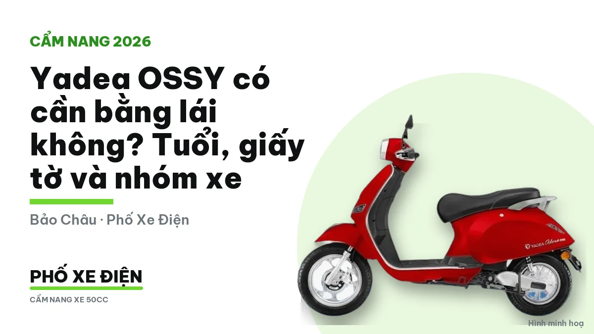 Yadea OSSY có cần bằng lái không